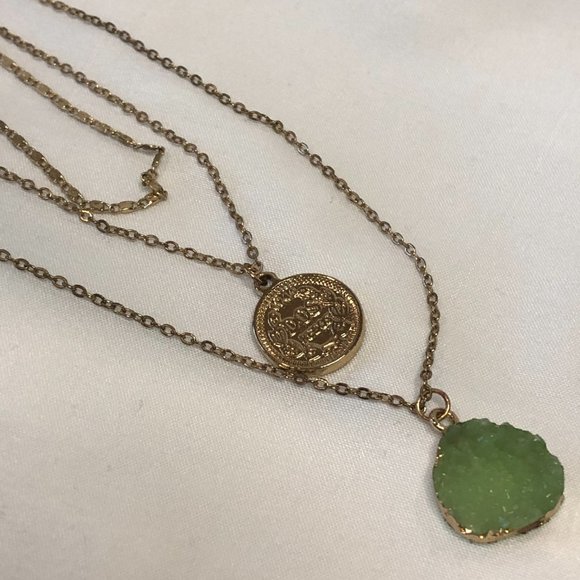 Altar'd State 3 Strand Gold Plated Pendant Necklace Jewelry Women Teen - Picture 3 of 9